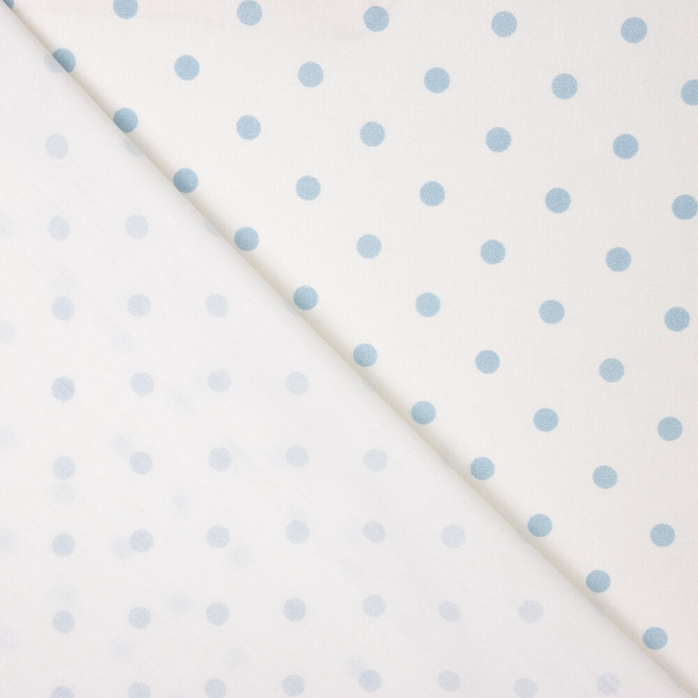 Popelín Estampado Flamenca Lunar 7mm Azul-Crudo - Ribes y Casals