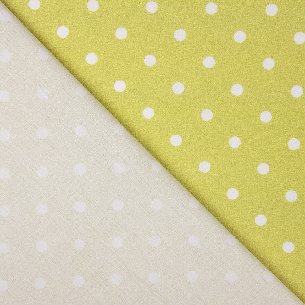 Popelín Estampado Flamenca Lunar 7mm Crudo-Aceite - Ribes y Casals