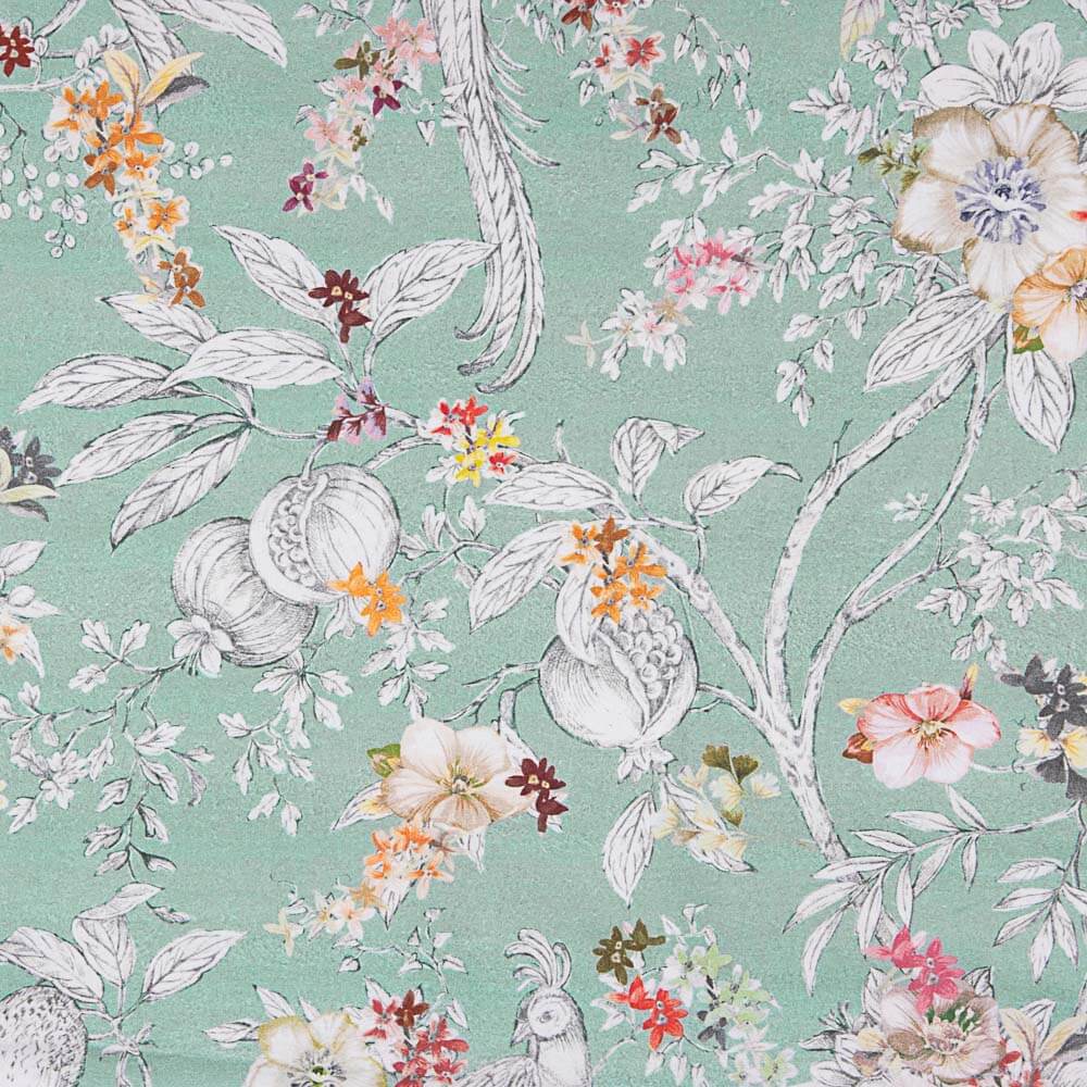 Toile Panama imprimée Margot Vert - Ribes y Casals