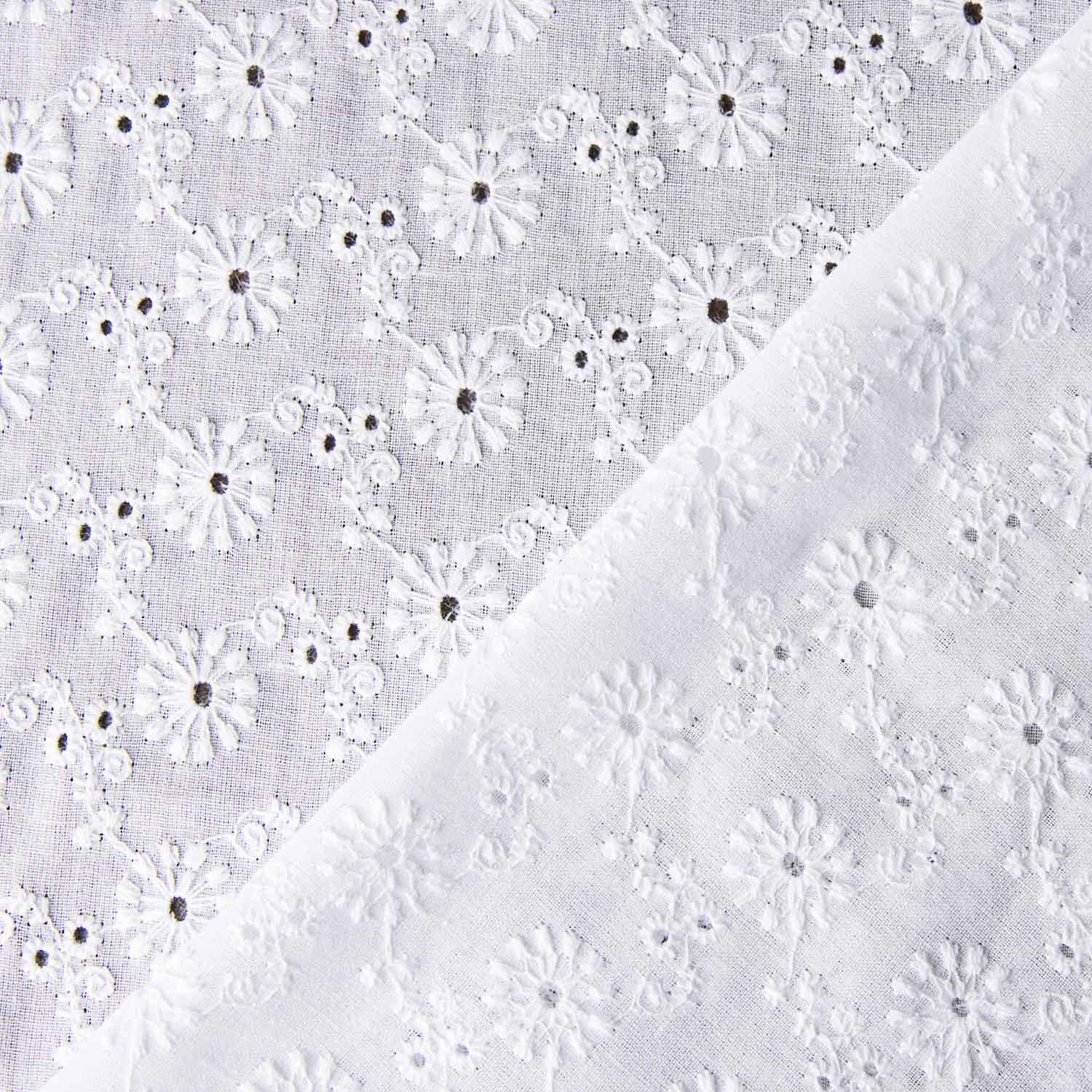 Broderie suisse Marguerites rétro blanc - Ribes y Casals