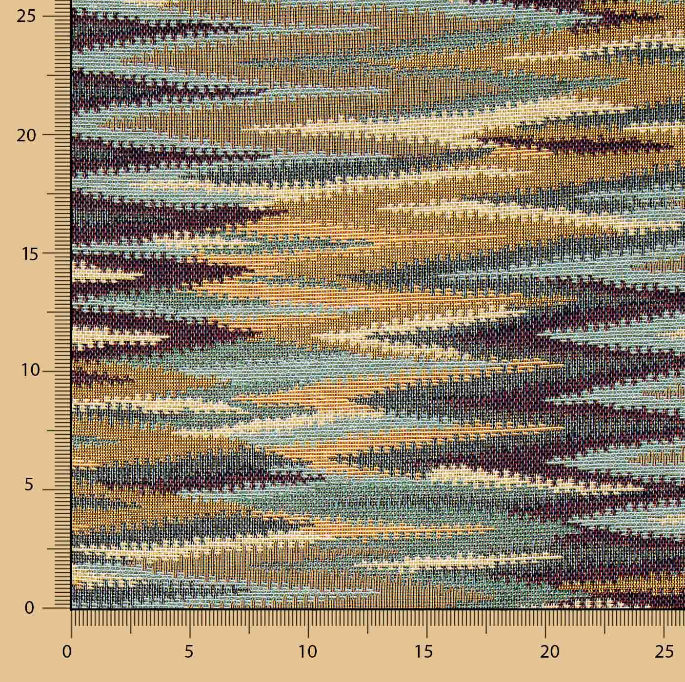 Tapisserie Ikat à rayures multicolores « Terre » - Ribes y Casals