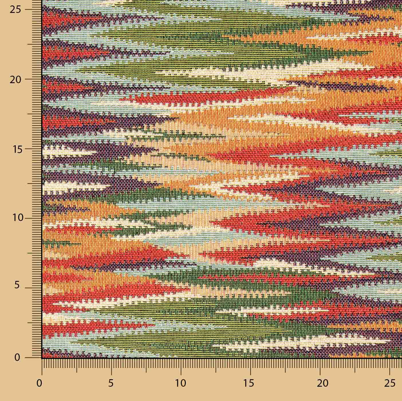 Tapisserie Ikat à rayures multicolores aux tons chauds - Ribes y Casals