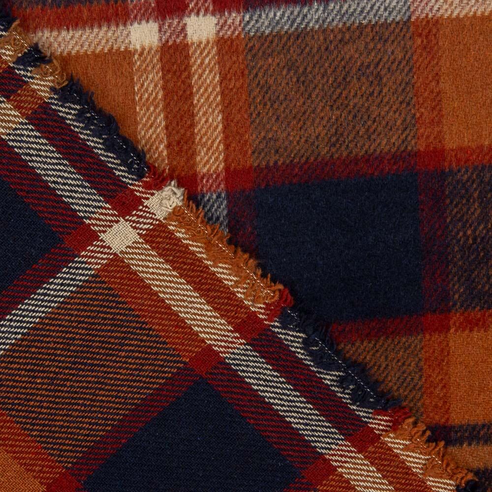 Retal Mouflón Cuadros Checks Naranja 135x150 cm - Ribes y Casals