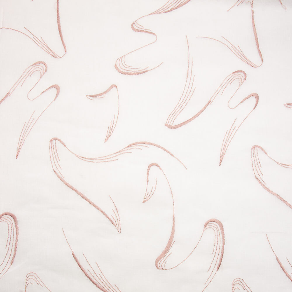 Voilage Plume Broderie Rose - Ribes y Casals