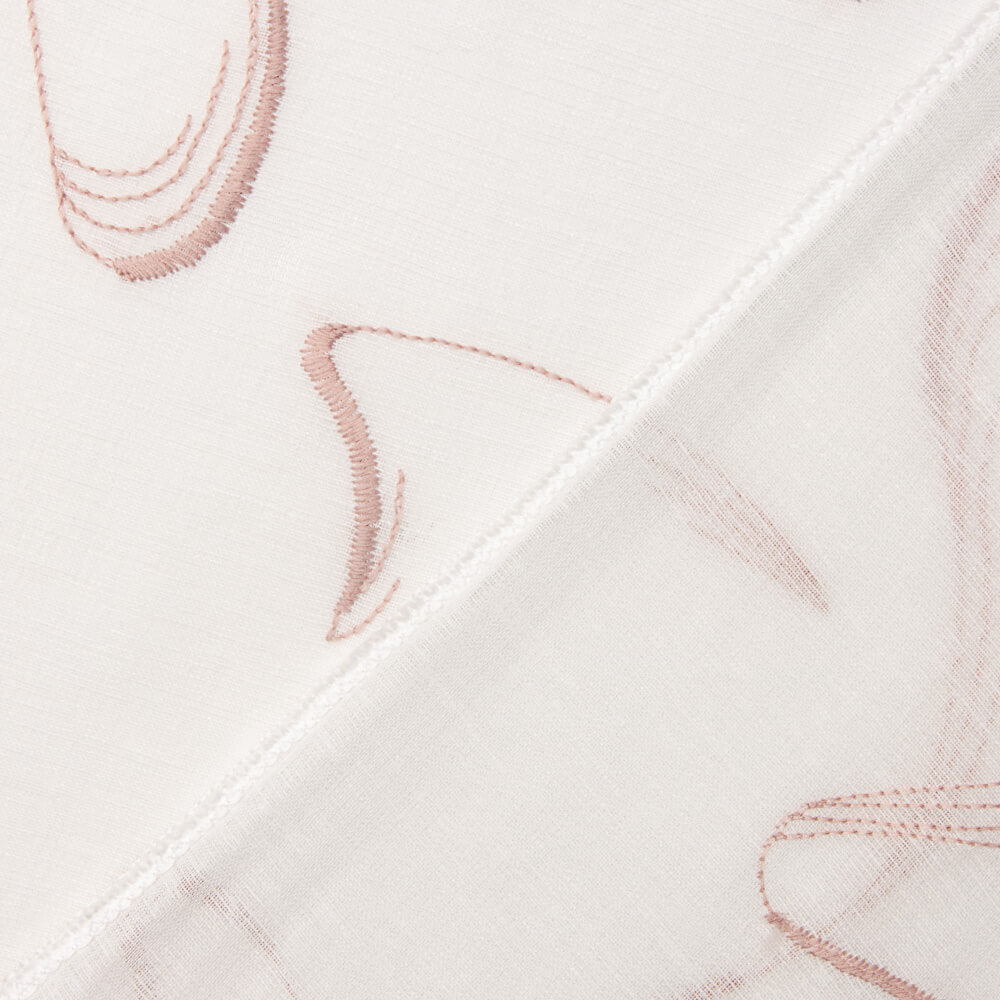 Voilage Plume Broderie Rose - Ribes y Casals