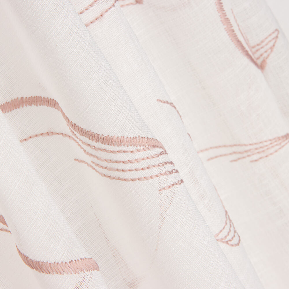 Voilage Plume Broderie Rose - Ribes y Casals