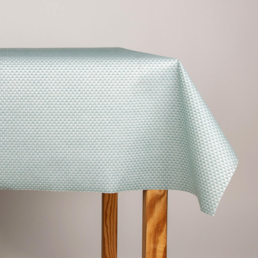 Nappe en résine anti-taches Hikari Rhombus vert d&#39;eau - Ribes y Casals