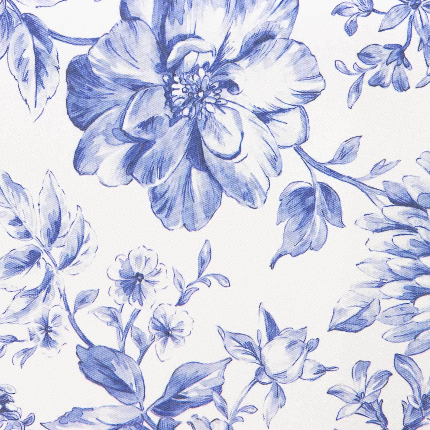 Linge de table anti-taches imprimé floral bleu classique - Ribes y Casals