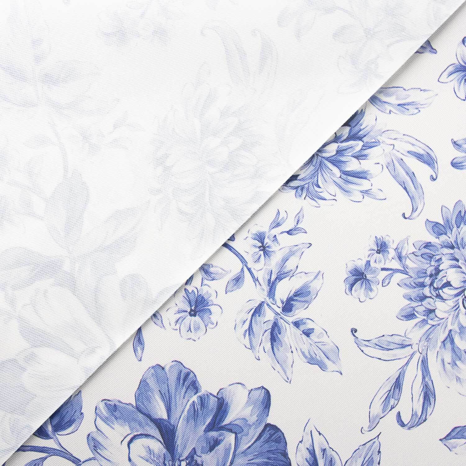 Linge de table anti-taches imprimé floral bleu classique - Ribes y Casals