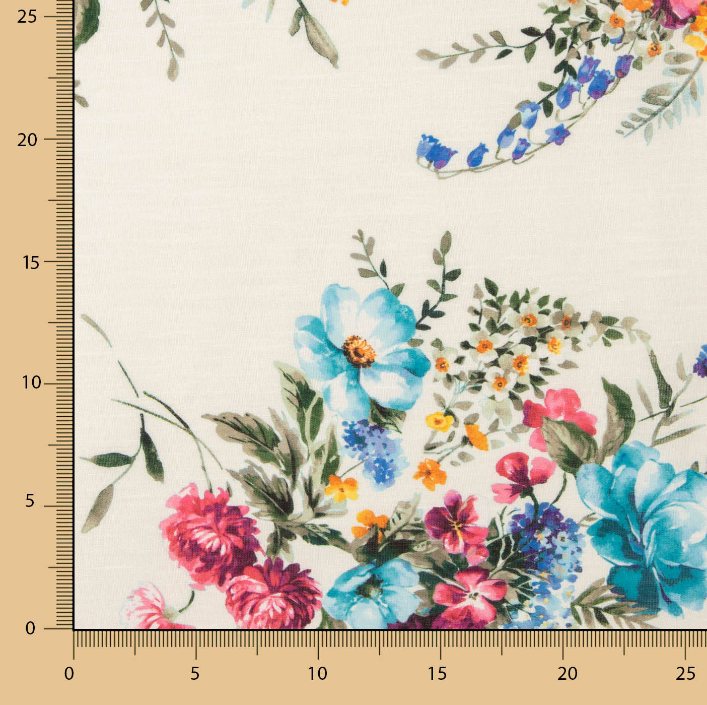 Chutes de tissu rustique à imprimé floral ivoire - Différentes dimensions x largeur de 150 cm - Ribes y Casals