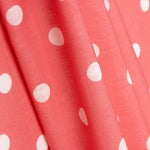 Tissu à imprimé rustique à pois 7mm en corail - Ribes y Casals