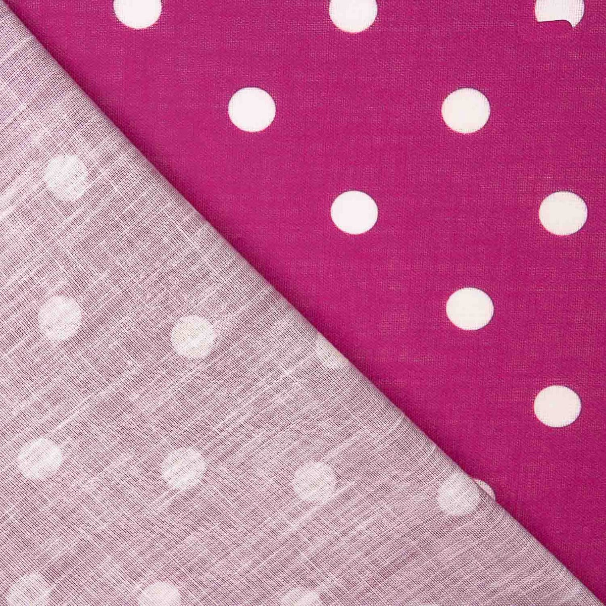 Tissu à imprimé rustique à pois 7mm en fuchsia - Ribes y Casals