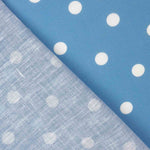 Tissu imprimé rustique à pois 7mm en bleu - Ribes y Casals