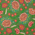 Tissu rustique imprimé de Manille en vert olive - Ribes y Casals