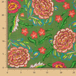 Tissu rustique imprimé de Manille en vert olive - Ribes y Casals