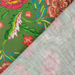 Tissu rustique imprimé de Manille en vert olive - Ribes y Casals