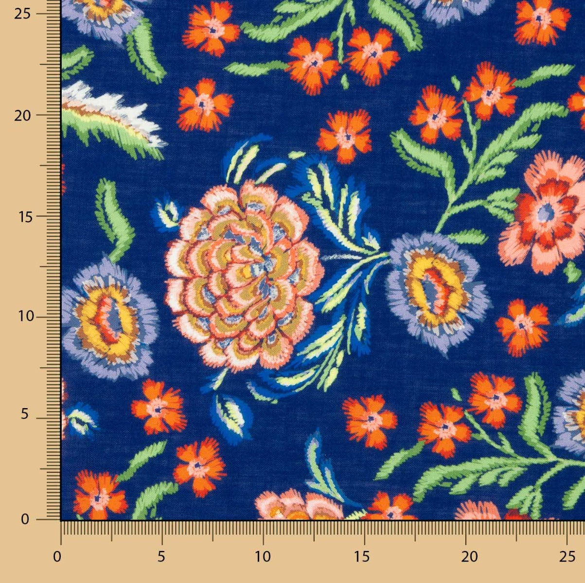 Tissu imprimé rustique de Manille en bleu - Ribes y Casals