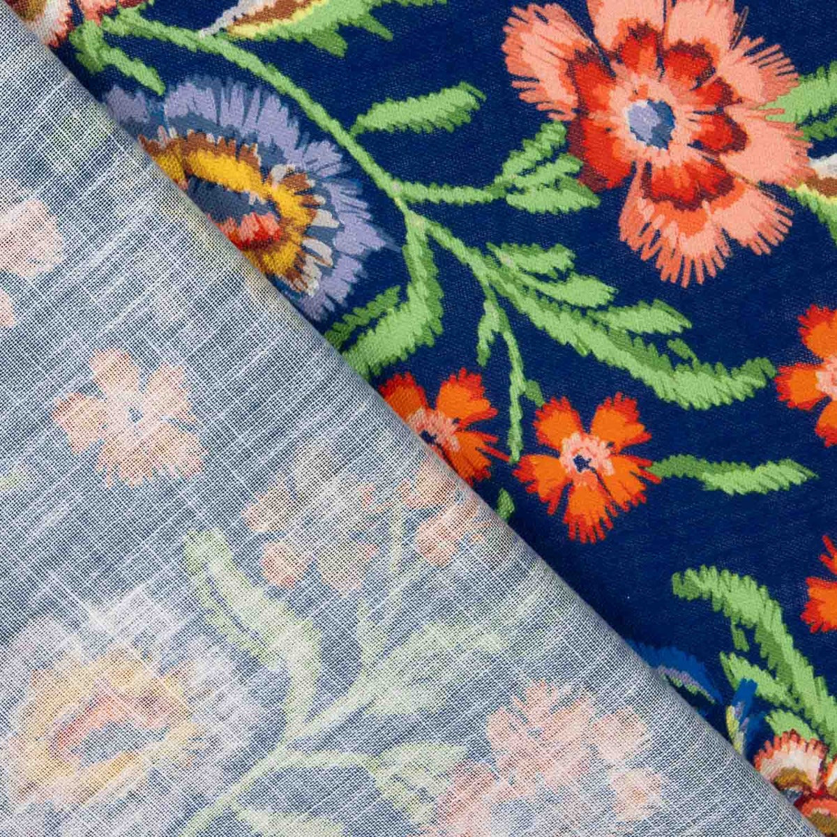 Tissu imprimé rustique de Manille en bleu - Ribes y Casals