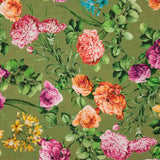Tissu à imprimé rustique floral en vert olive - Ribes y Casals