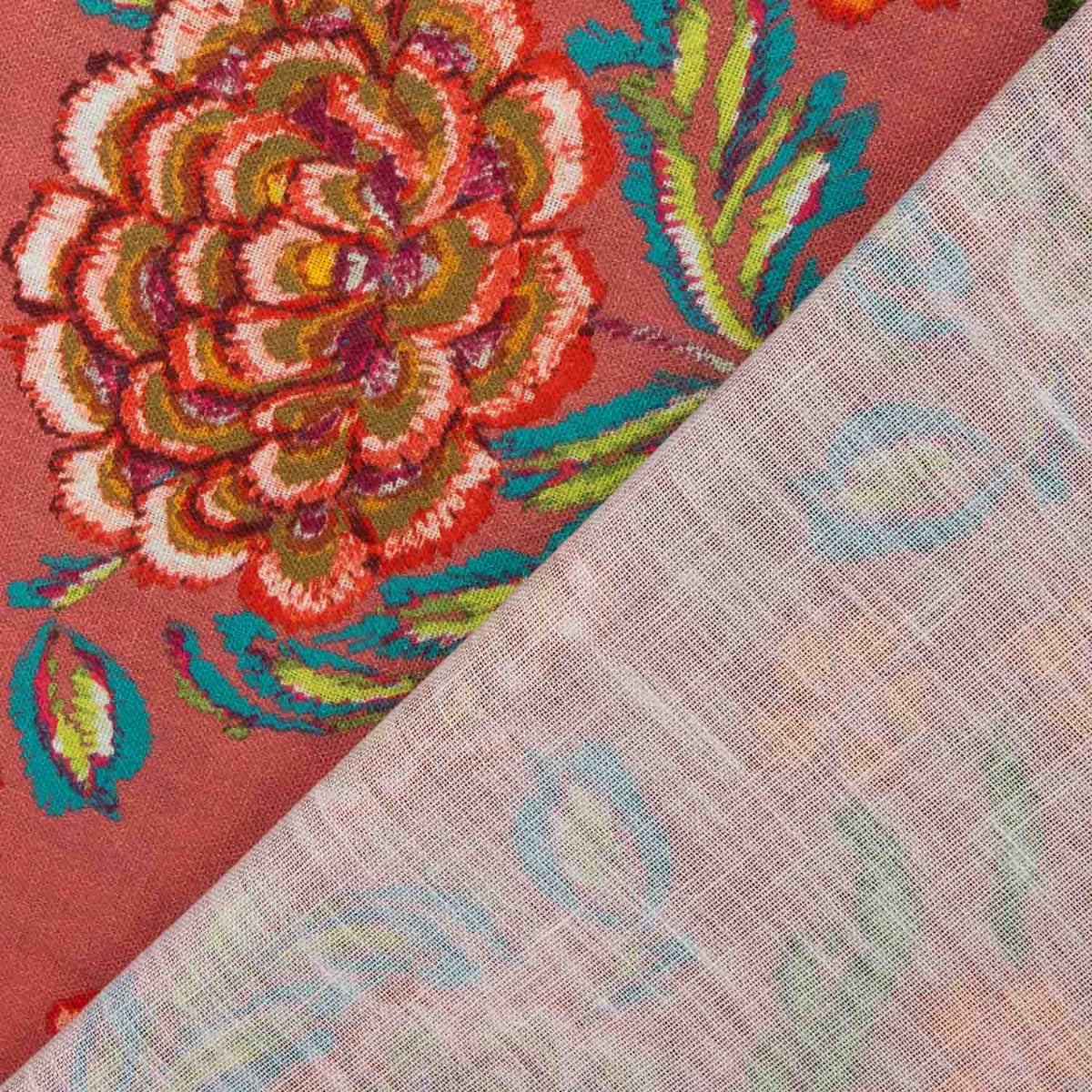 Tissu imprimé rustique de Manille en orange brûlé - Ribes y Casals