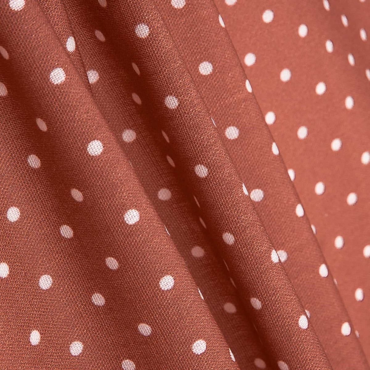 Tissu imprimé rustique à pois 3mm en orange brûlé - Ribes y Casals