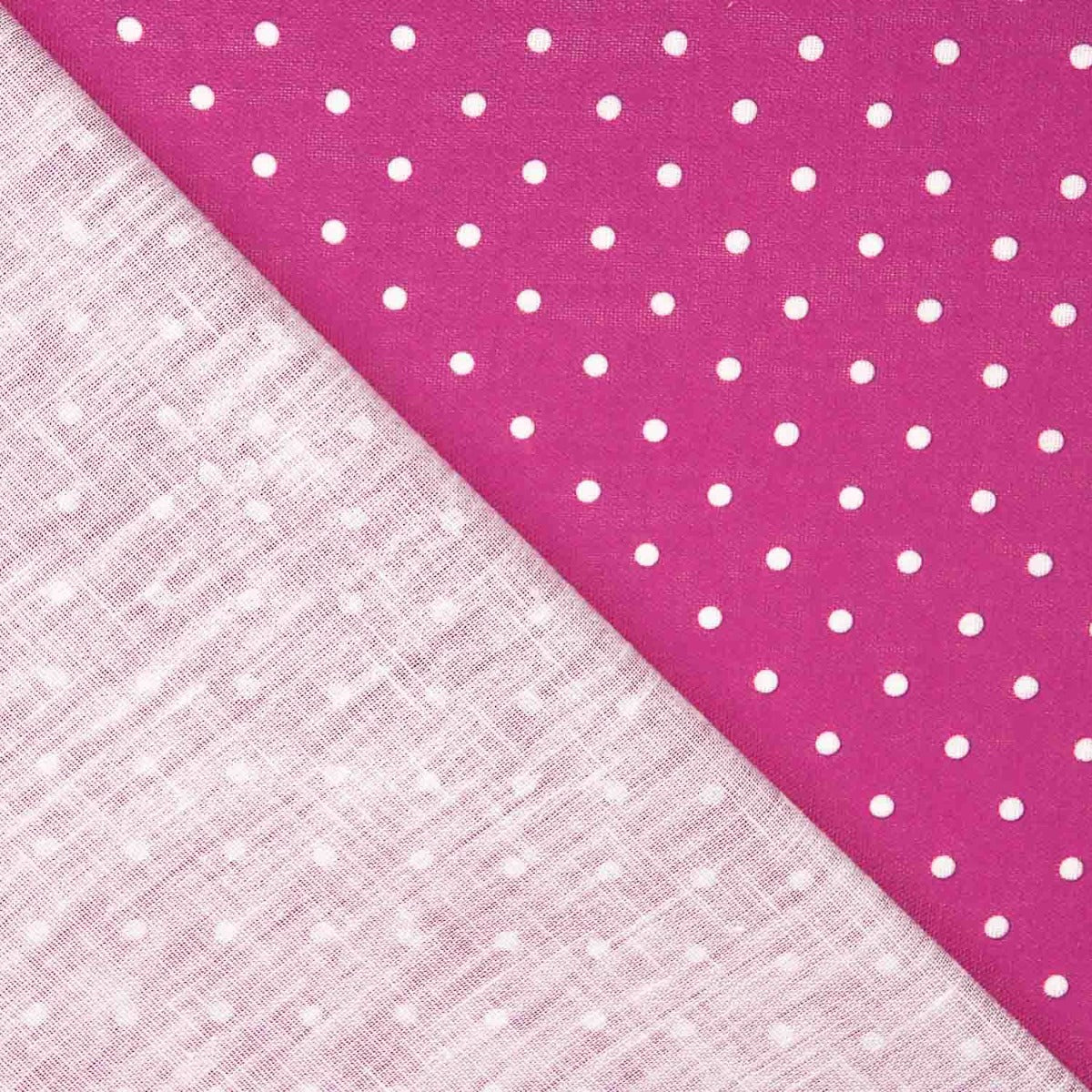 Tissu à imprimé rustique à pois 3mm en fuchsia - Ribes y Casals