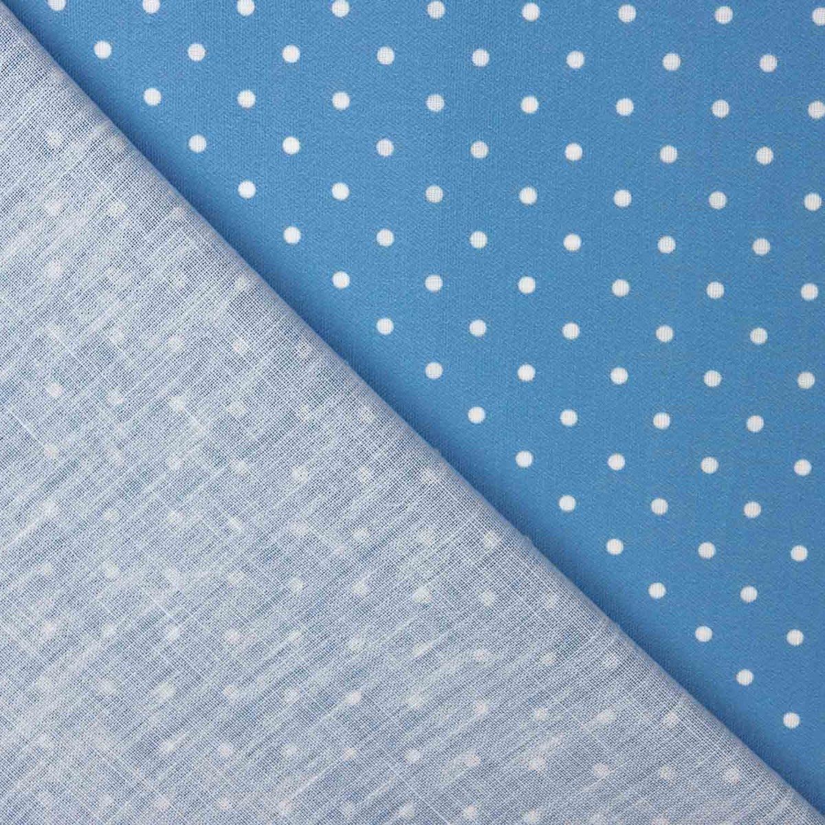 Tissu imprimé rustique à pois 3mm en bleu - Ribes y Casals