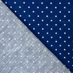 Tissu rustique imprimé à pois 3mm en bleu royal - Ribes y Casals