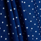 Tissu rustique imprimé à pois 3mm en bleu royal - Ribes y Casals