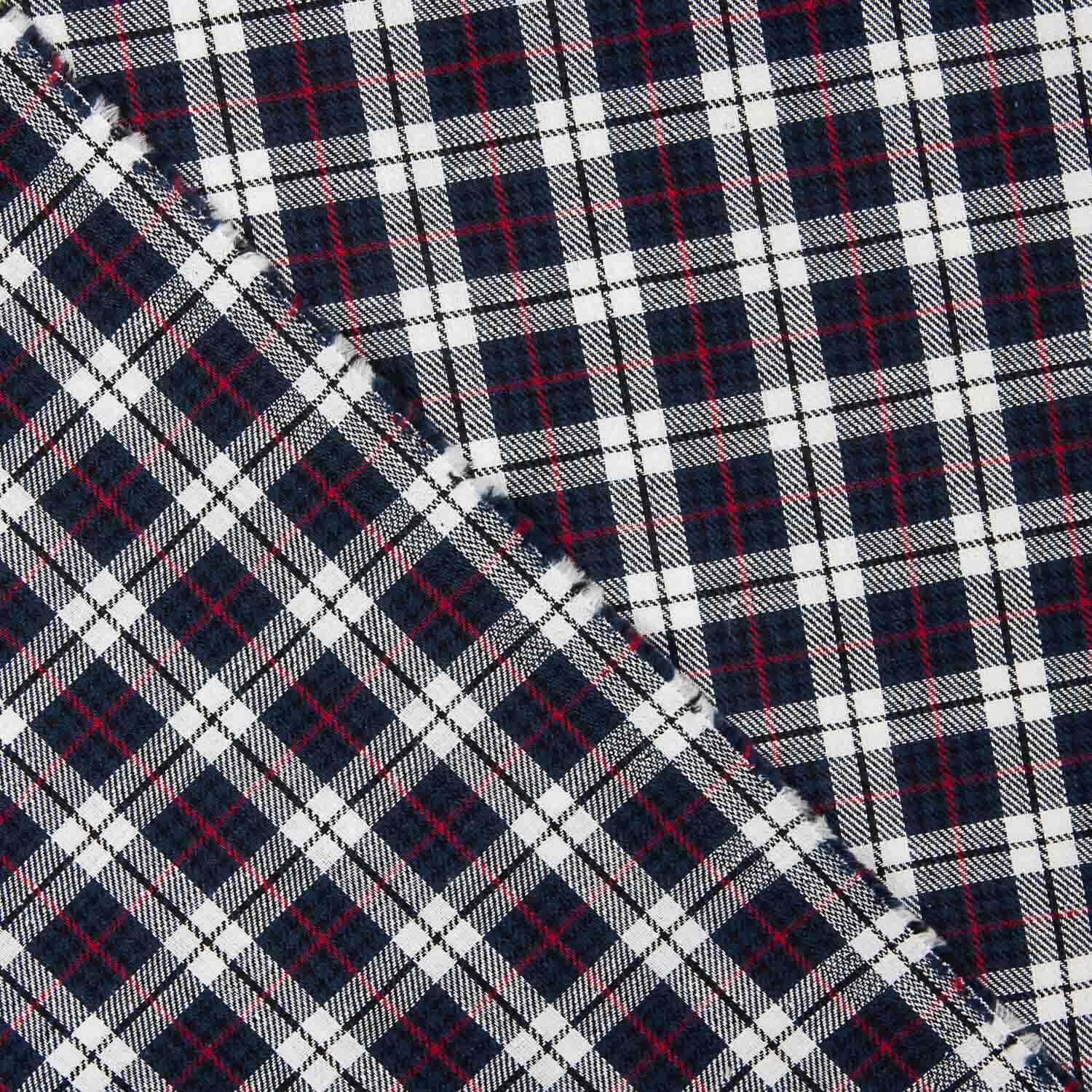 Viyela Carré Aberdeen Bleu marine-Bordeaux - Ribes y Casals