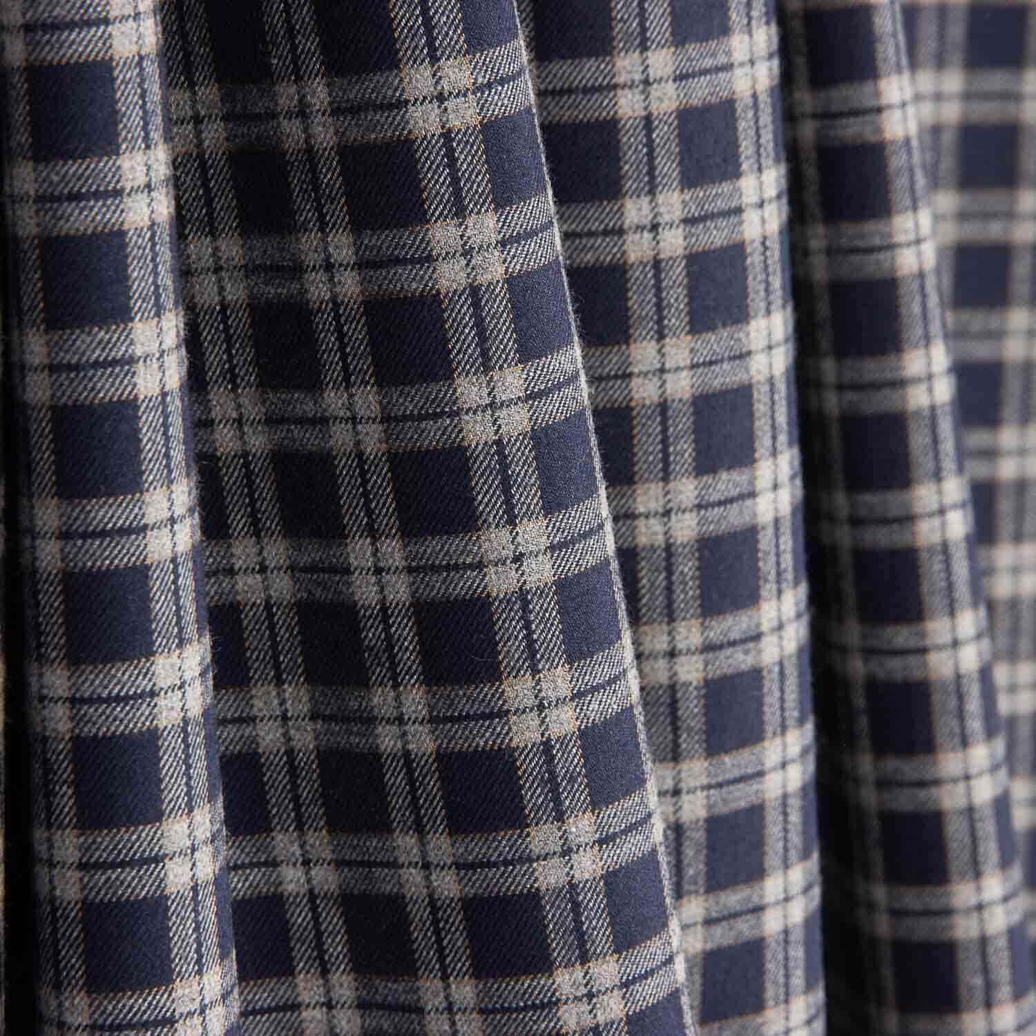 Viyela Carré Boston Bleu marine-Gris - Ribes y Casals