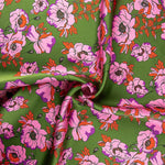 Satin De Soie Naturelle Asti Vert - Ribes y Casals