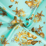 Satin de soie naturelle Portofino turquoise - Ribes y Casals