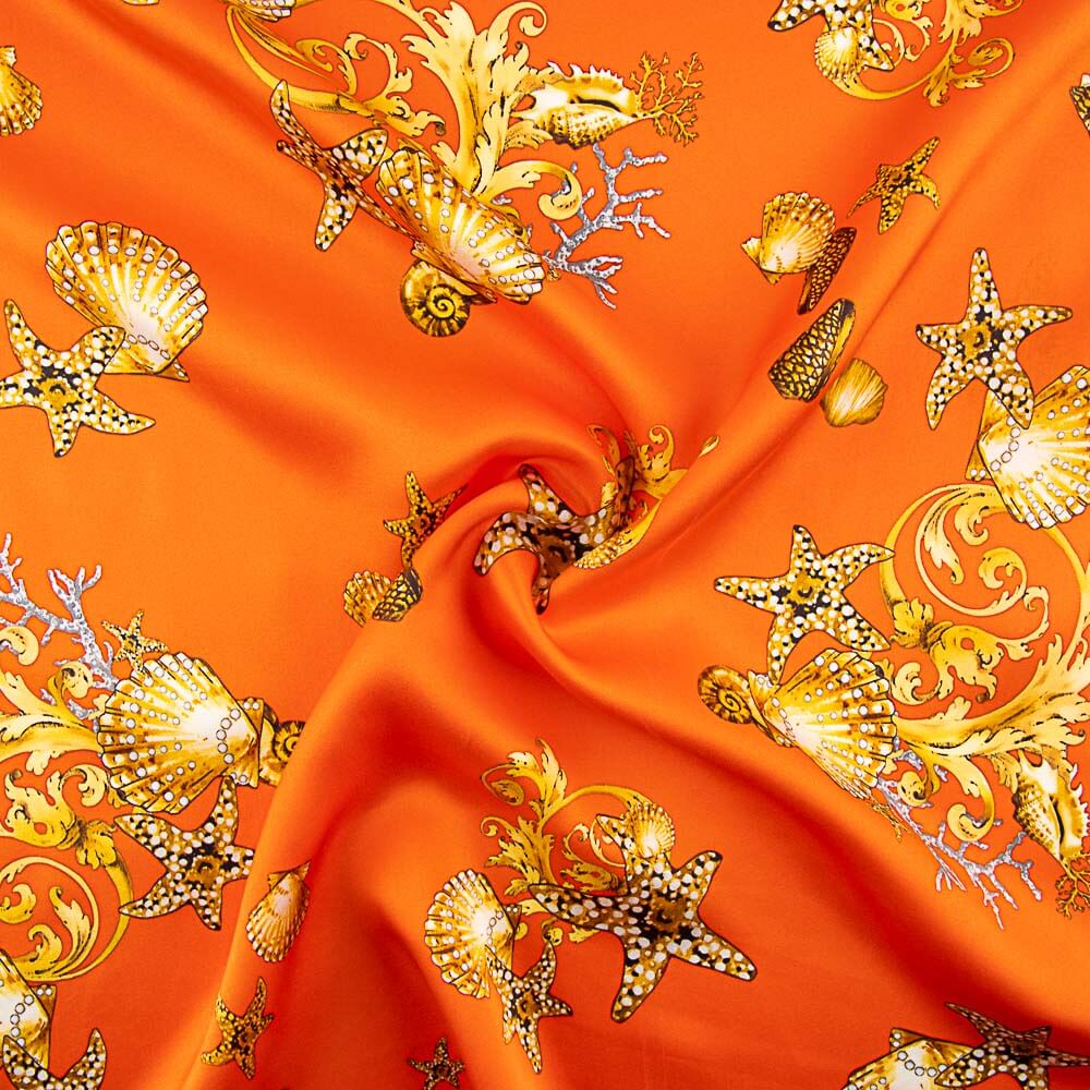 Satin de Soie Naturelle Portofino Corail Intense - Ribes y Casals
