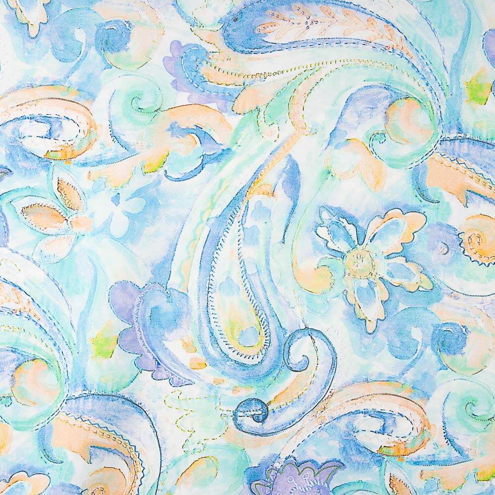 Satin Soie Naturelle Savona Bleu Doux - Ribes y Casals