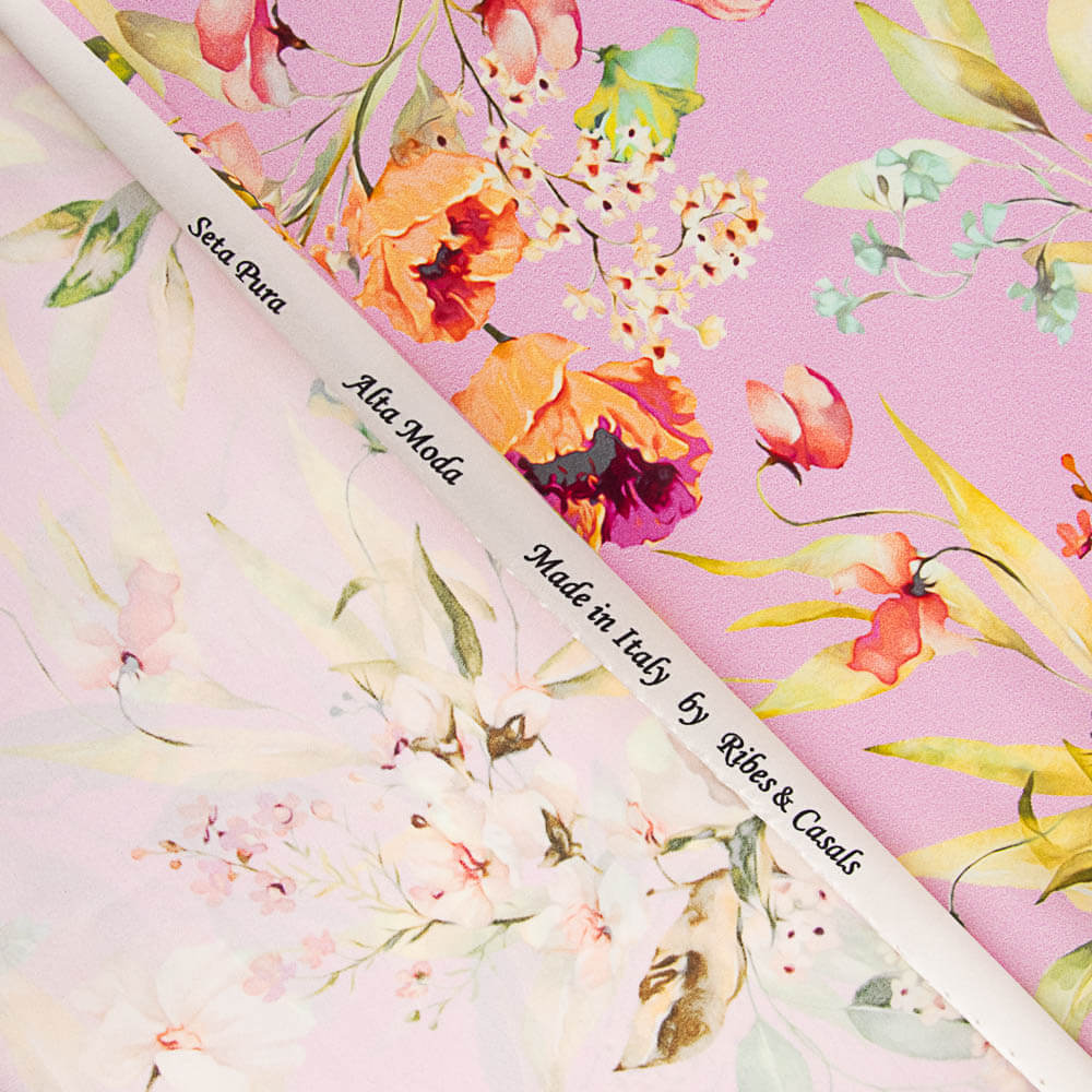 Satin de Soie Naturelle Crémone Magenta - Ribes y Casals