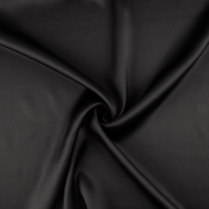 Satin de tissu de soie naturel noir - Ribes y Casals