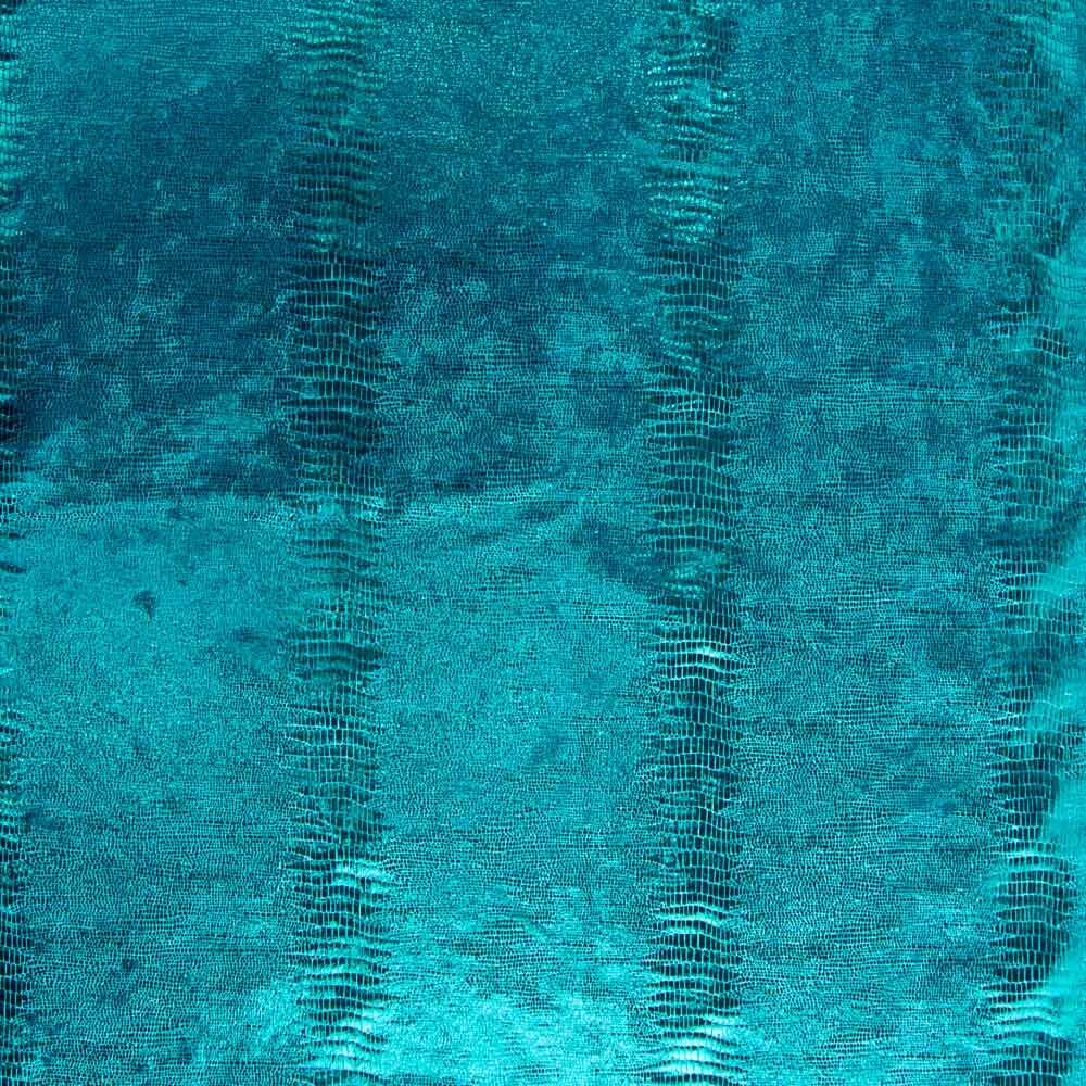 Velvet Spandex Lizard Bleu Turquoise - Ribes y Casals