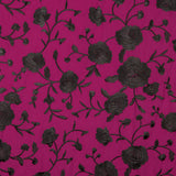 Châle brodé noir Tencel Strawberry Red - Ribes y Casals