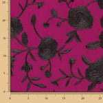 Châle brodé noir Tencel Strawberry Red - Ribes y Casals