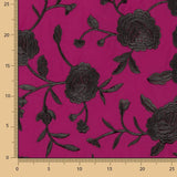 Châle brodé noir Tencel Strawberry Red - Ribes y Casals