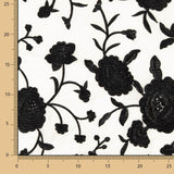 Châle brodé noir Tencel Natural White - Ribes y Casals