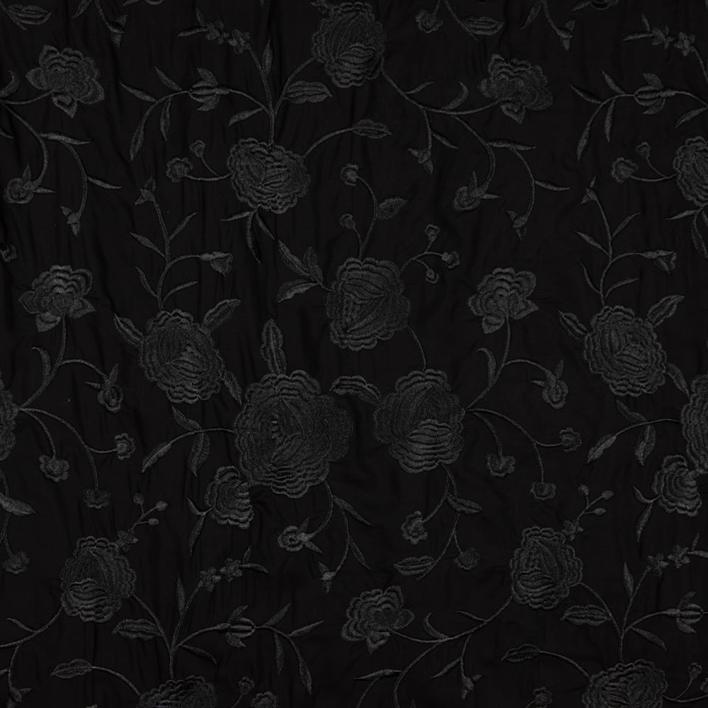 Châle brodé noir Tencel Black - Ribes y Casals