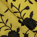 Châle brodé noir Tencel Albero Yellow - Ribes y Casals