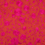 Fuchsia Châle brodé Tencel Rouge - Ribes y Casals