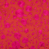 Fuchsia Châle brodé Tencel Rouge - Ribes y Casals