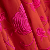 Fuchsia Châle brodé Tencel Rouge - Ribes y Casals