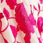 Fuchsia Châle Brodé Tencel Blanc Naturel - Ribes y Casals