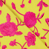 Fuchsia Châle brodé Tencel Jaune Albero - Ribes y Casals