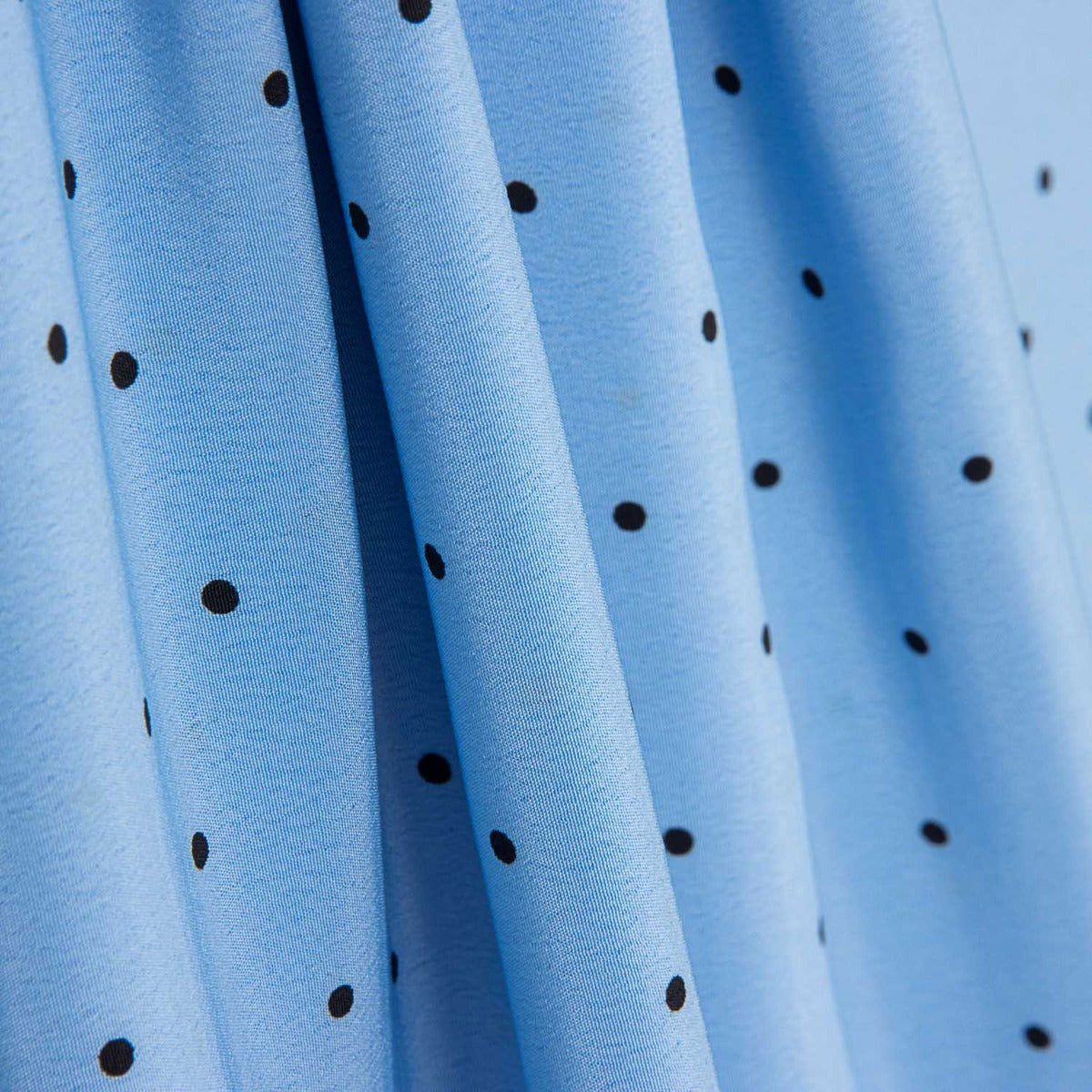 Crêpe Polyester Great Drape Mini Polka Dots Blue - Ribes y Casals